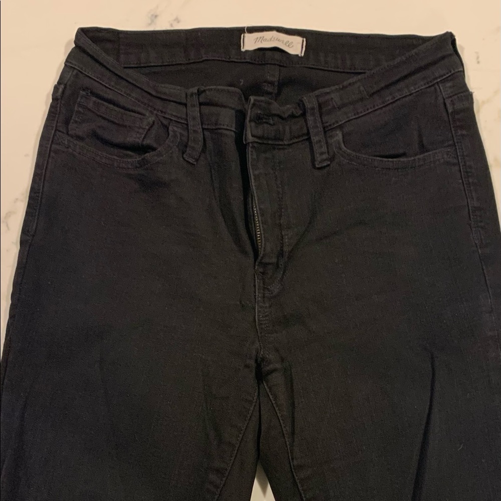 Distressed black Madewell High Rise Roadtripper.  Size 30!